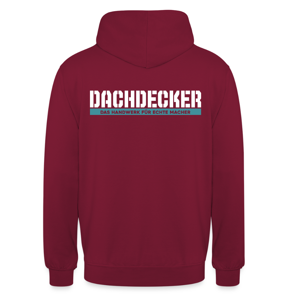 Unisex Hoodie HW-300 | MACHER "Dachdecker" Bordeaux Unisex Hoodie {{ color }}