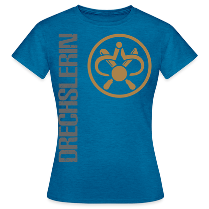 Frauen T-Shirt "Drechslerin" Antikblaues Saphir meliert Frauen T-Shirt