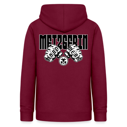 Frauen Hoodie "Metzgerin" (beidseitig beruckt) Bordeaux Frauen Hoodie