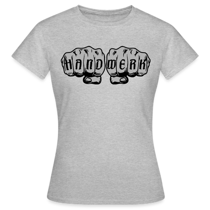 Frauen T-Shirt "Power-Handwerk" Grau meliert Frauen T-Shirt
