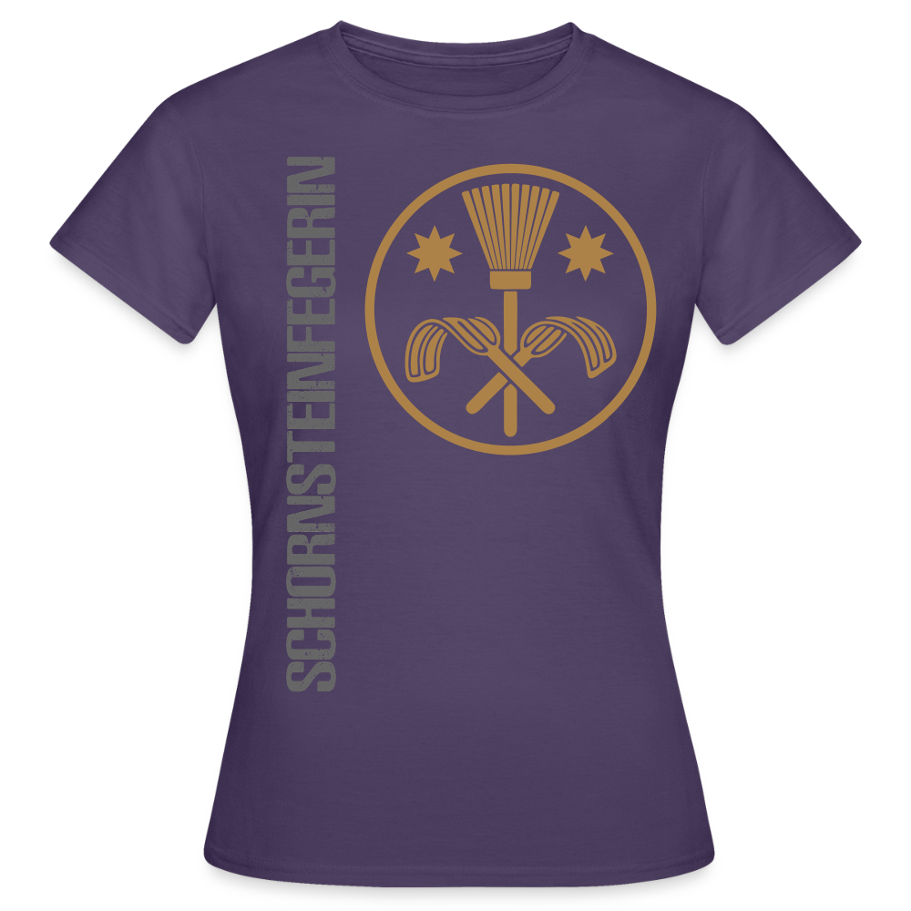 Frauen T-Shirt "Schornsteinfegerin" Dunkellila Frauen T-Shirt