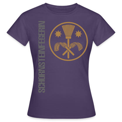 Frauen T-Shirt "Schornsteinfegerin" Dunkellila Frauen T-Shirt
