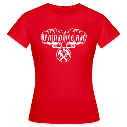 Frauen T-Shirt "Dachdecker" Rot Frauen T-Shirt
