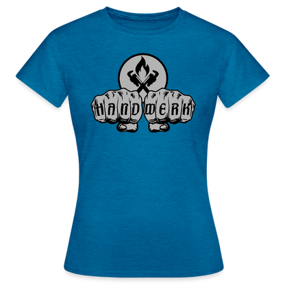 Frauen T-Shirt "Heizungsbauer" Antikblaues Saphir meliert Frauen T-Shirt