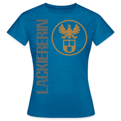 Frauen T-Shirt "Lackiererin" Antikblaues Saphir meliert Frauen T-Shirt