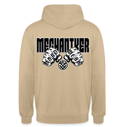 Unisex Hoodie "Mechaniker" (beidseitig bedruckt) Beige Unisex Hoodie