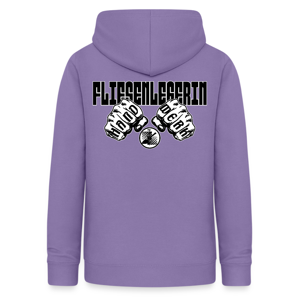 Frauen Hoodie "Fliesenlegerin" (beidseitig beruckt) Lavendel Frauen Hoodie