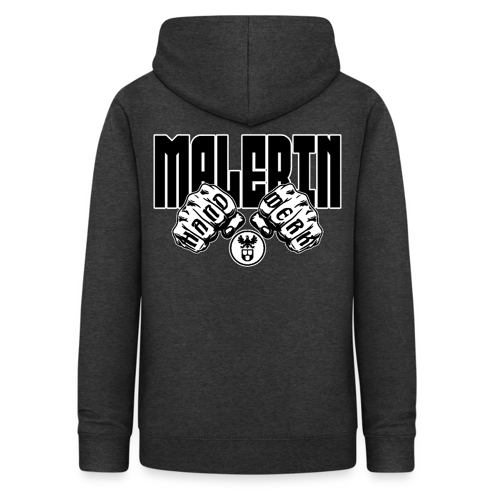 Frauen Hoodie "Malerin" (beidseitig beruckt) Anthrazit Frauen Hoodie