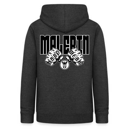 Frauen Hoodie "Malerin" (beidseitig beruckt) Anthrazit Frauen Hoodie