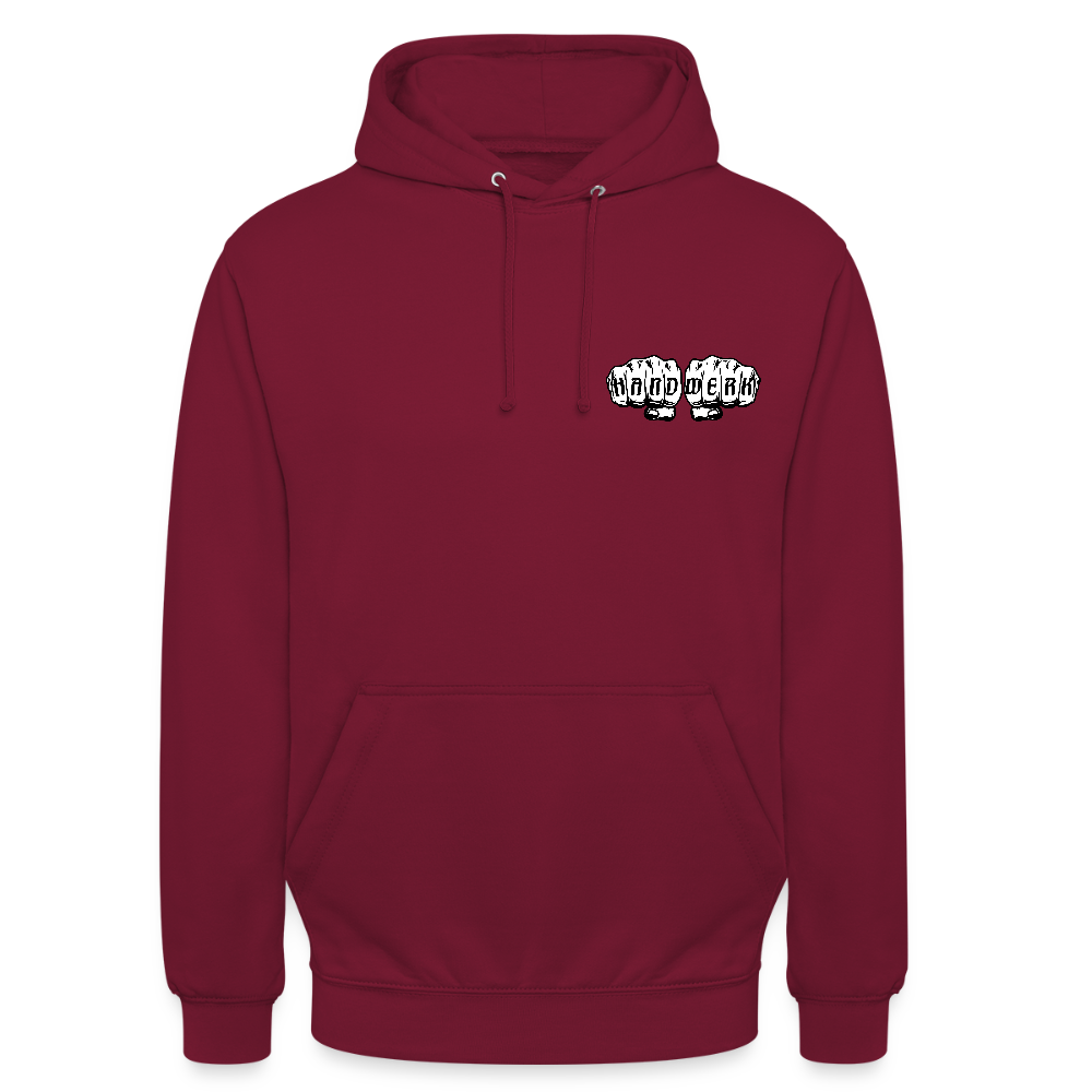 Unisex Hoodie "Klimatechniker" (beidseitig bedruckt) - Bordeaux