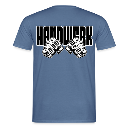 Unisex T-Shirt "Handwerk" (beidseitig bedruckt) Taubenblau Männer T-Shirt
