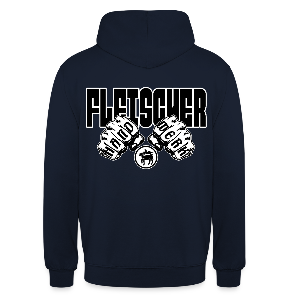 Unisex Hoodie "Fleischer" (beidseitig bedruckt) Navy Unisex Hoodie