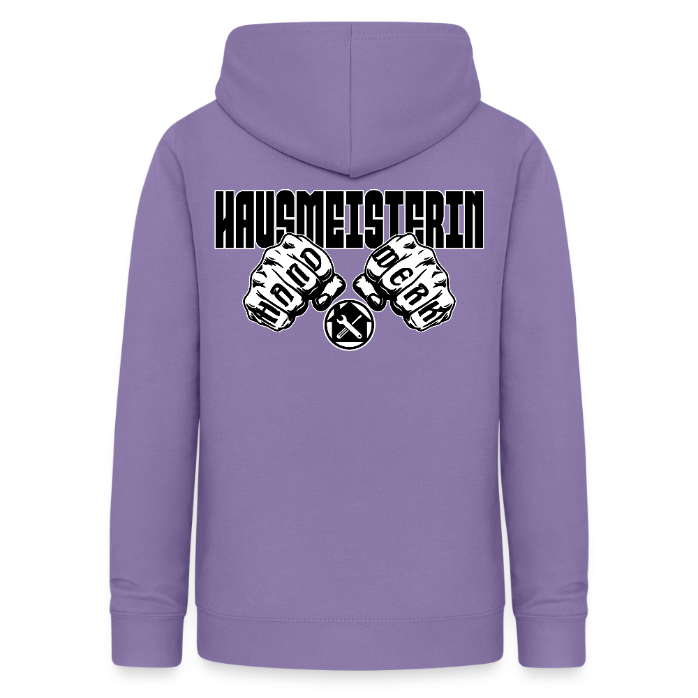 Frauen Hoodie "Hausmeisterin" (beidseitig beruckt) Lavendel Frauen Hoodie