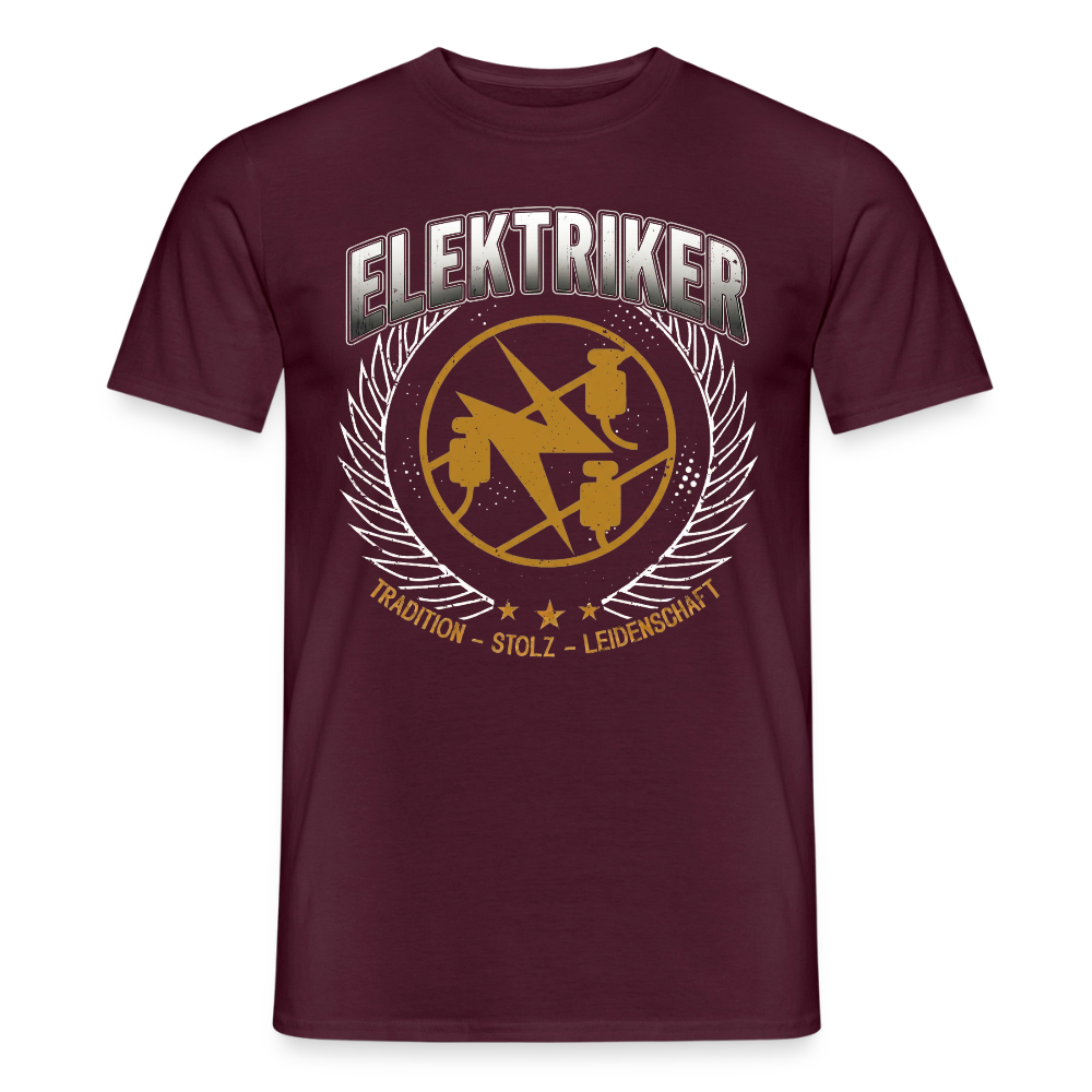 Unisex Elektriker T-Shirt von Spreadconnect mit Tradition-Design, zeigt ein bequemes, modernes Männer T-Shirt aus weichem Material.