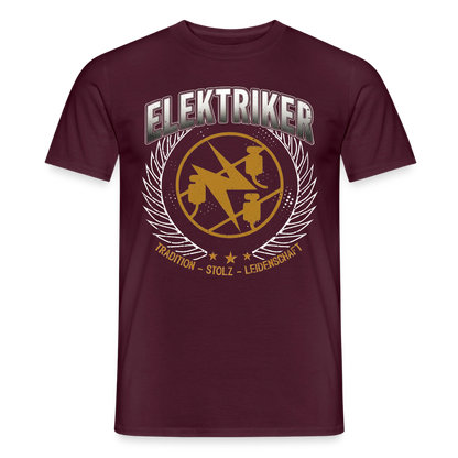 Unisex Elektriker T-Shirt von Spreadconnect mit Tradition-Design, zeigt ein bequemes, modernes Männer T-Shirt aus weichem Material.