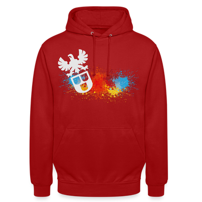 Unisex Hoodie "Maler-Splash" Rot Unisex Hoodie