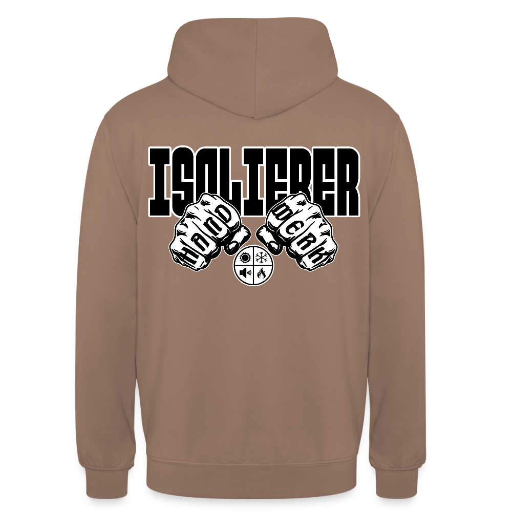 Unisex Hoodie "Isolierer" (beidseitig bedruckt) Mokka Unisex Hoodie