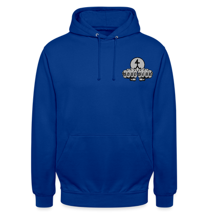 Unisex Hoodie "Steinmetz" beidseitig bedruckt Royalblau Unisex Hoodie