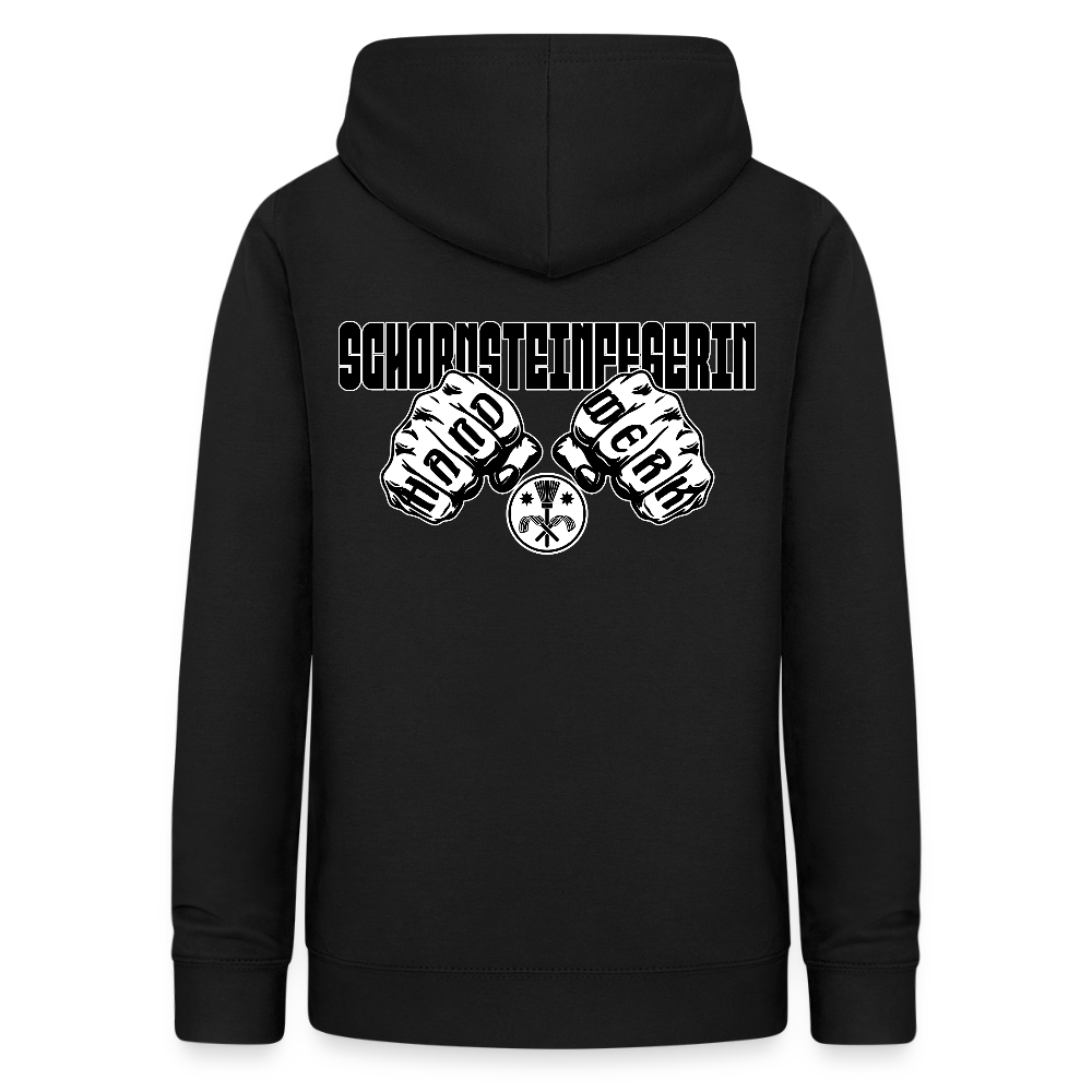 Frauen Hoodie "Schornsteinfegerin" (beidseitig beruckt) Schwarz Frauen Hoodie