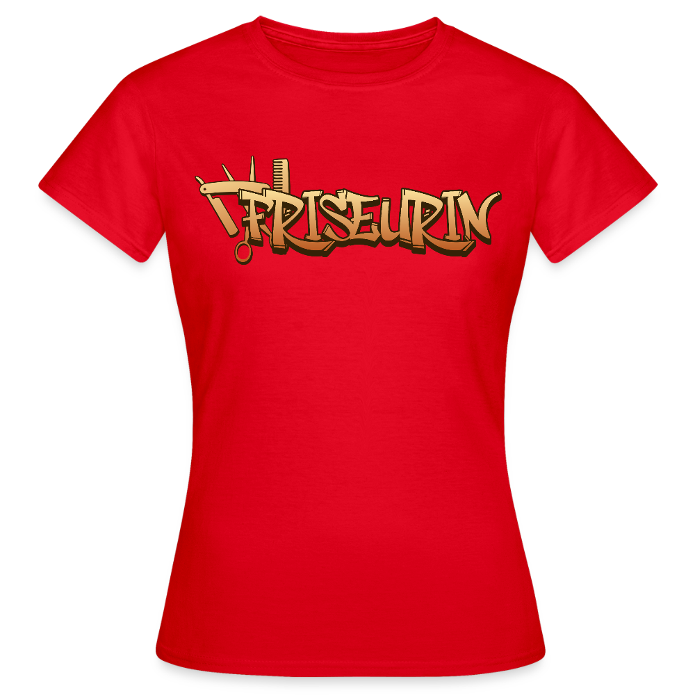 Frauen T-Shirt "Friseurin" Rot Frauen T-Shirt