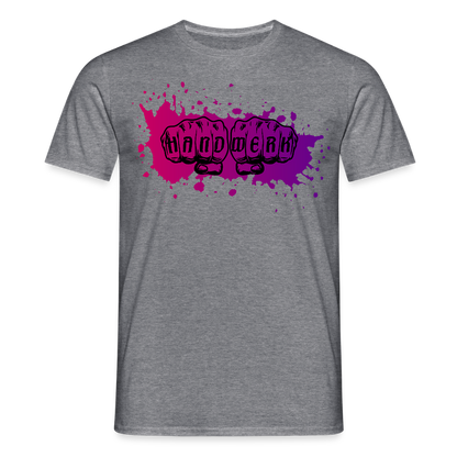 Unisex T-Shirt "Splash-Violett" Graphit meliert Männer T-Shirt