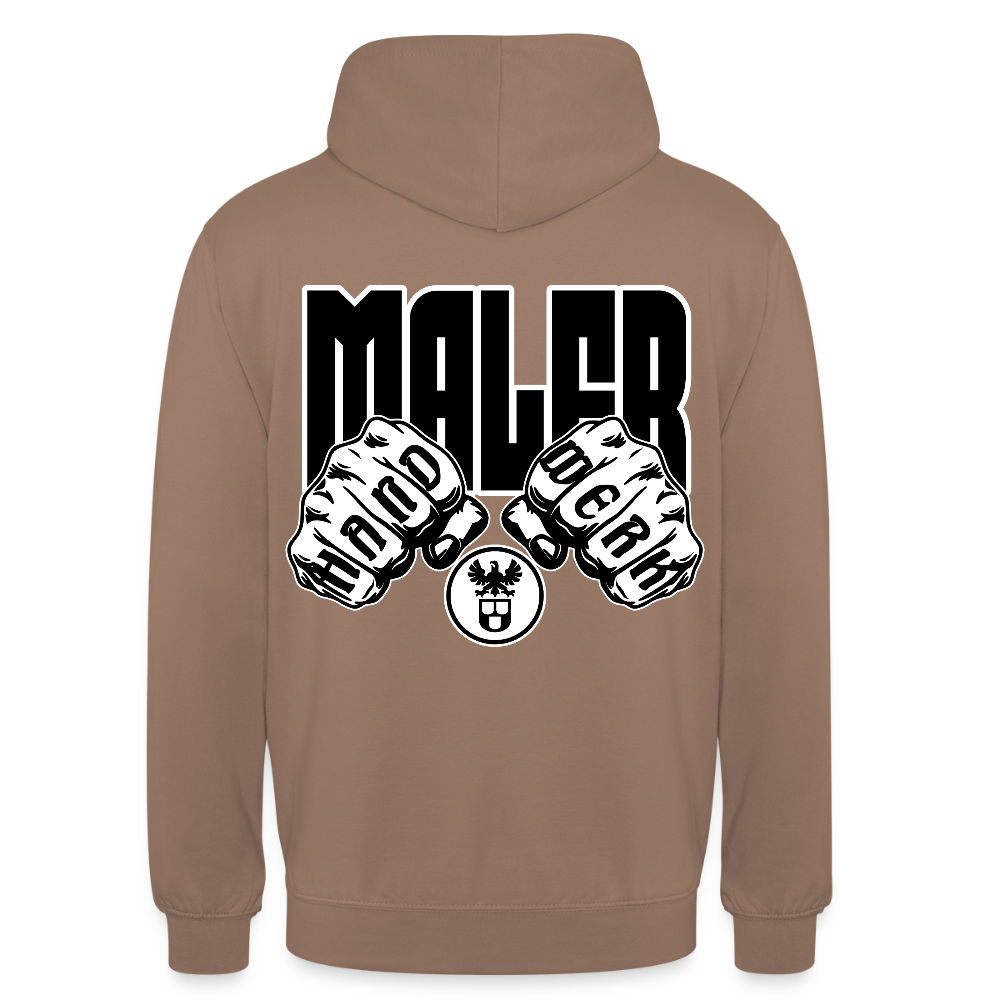 Unisex Hoodie "Maler" (beidseitig bedruckt) Mokka Unisex Hoodie