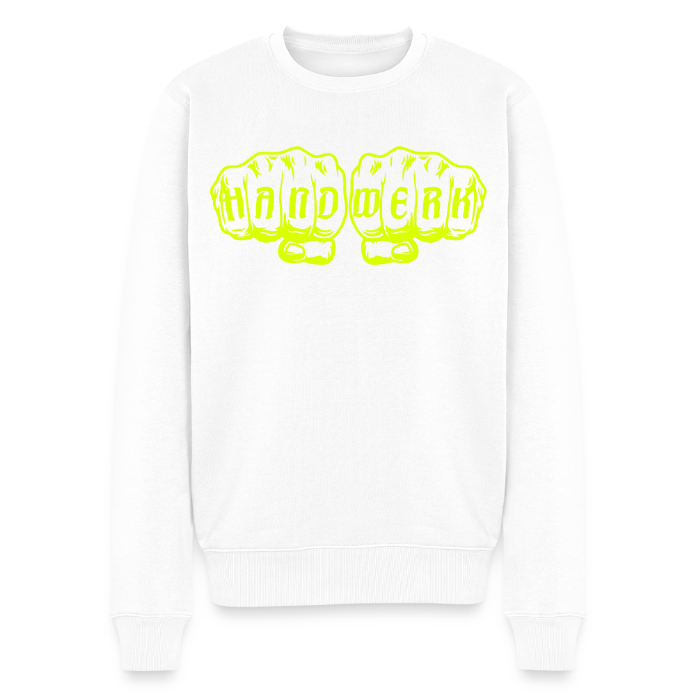 Unisex Premium Pullover "Bodenleger" neongelb Weiß Männer Premium Pullover