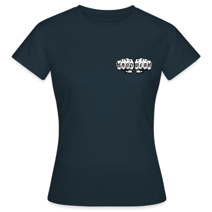 Frauen T-Shirt "Gerüstbauerin" (beidseitig bedruckt) - Navy