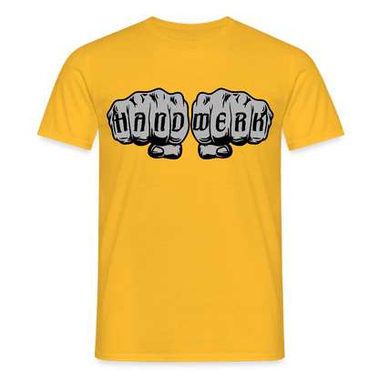 Unisex T-Shirt "Power-Handwerk" Gelb Männer T-Shirt
