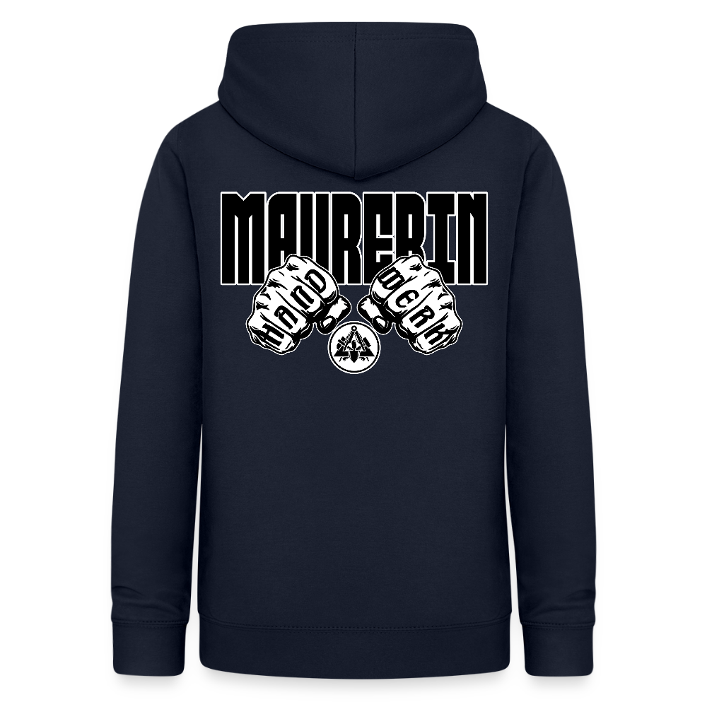 Frauen Hoodie "Maurerin" (beidseitig beruckt) Navy Frauen Hoodie