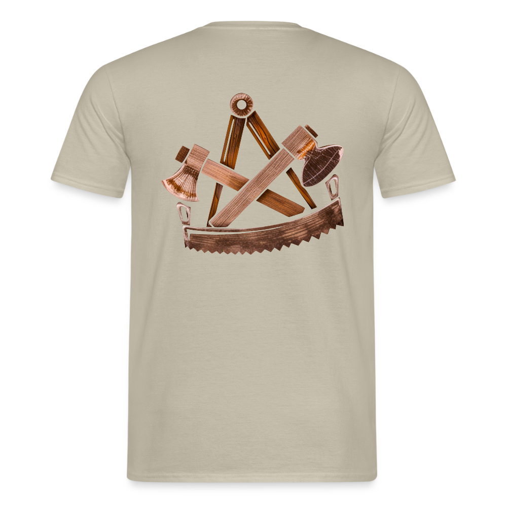 Unisex T-Shirt "Zimmermann" (beidseitig bedruckt) - Sandbeige