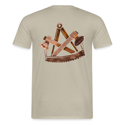 Unisex T-Shirt "Zimmermann" (beidseitig bedruckt) - Sandbeige
