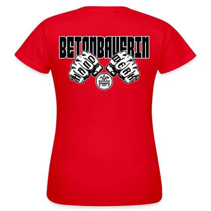Frauen T-Shirt "Betonbauerin" (beidseitig bedruckt) - Rot