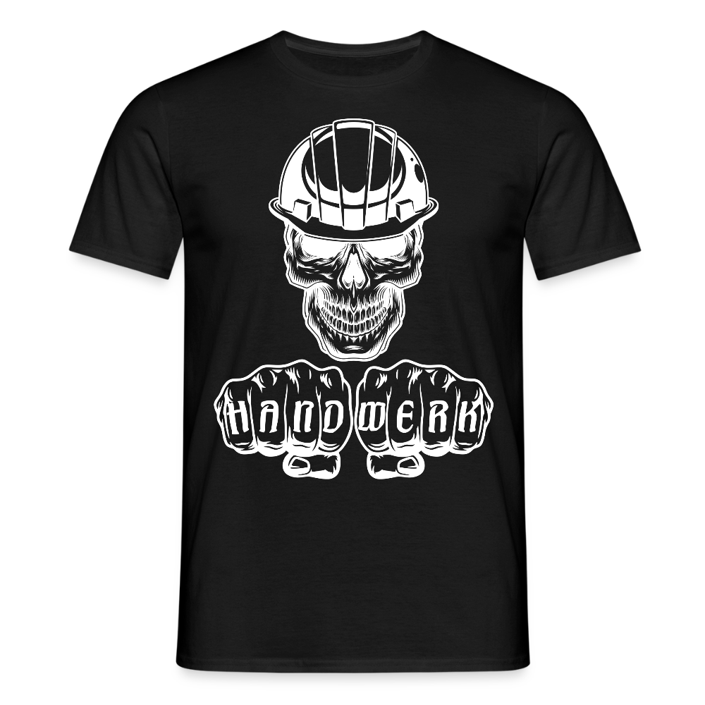 Unisex T-Shirt "Skull-Helm-Handwerk" Schwarz Männer T-Shirt
