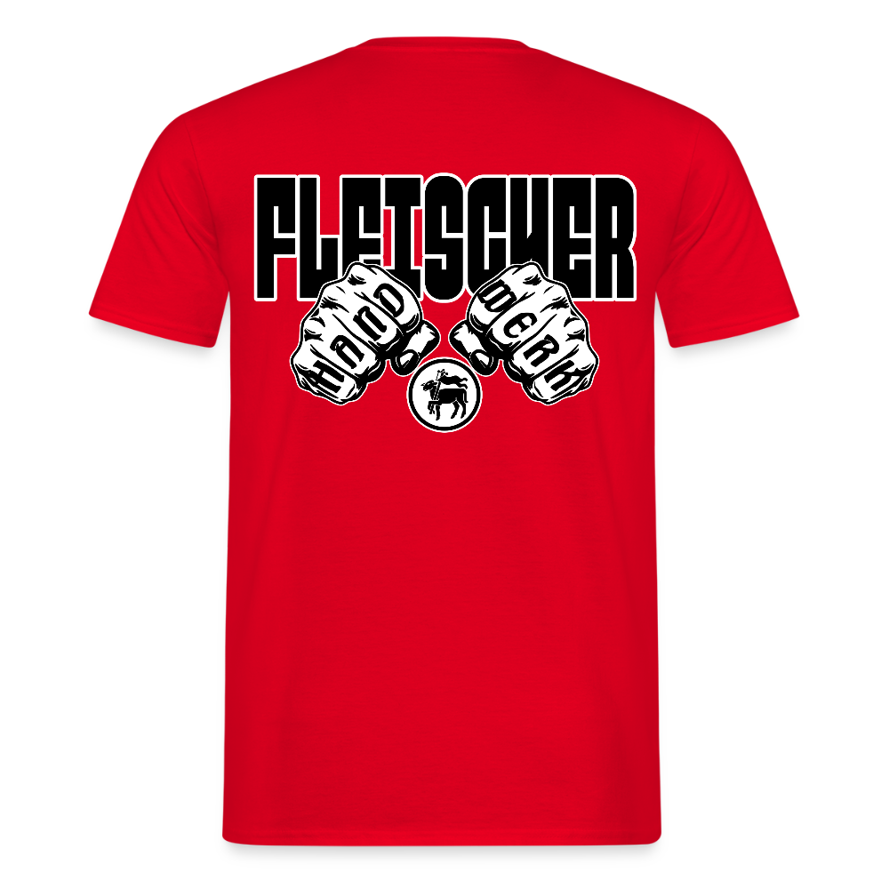 Unisex T-Shirt "Fleischer" (beidseitig bedruckt) Rot Männer T-Shirt