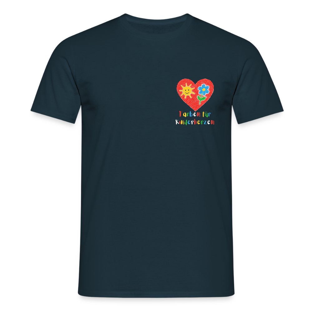 Unisex T-Shirt "Farben für Kinderherzen" (beidseitig bedruckt) Navy Männer T-Shirt