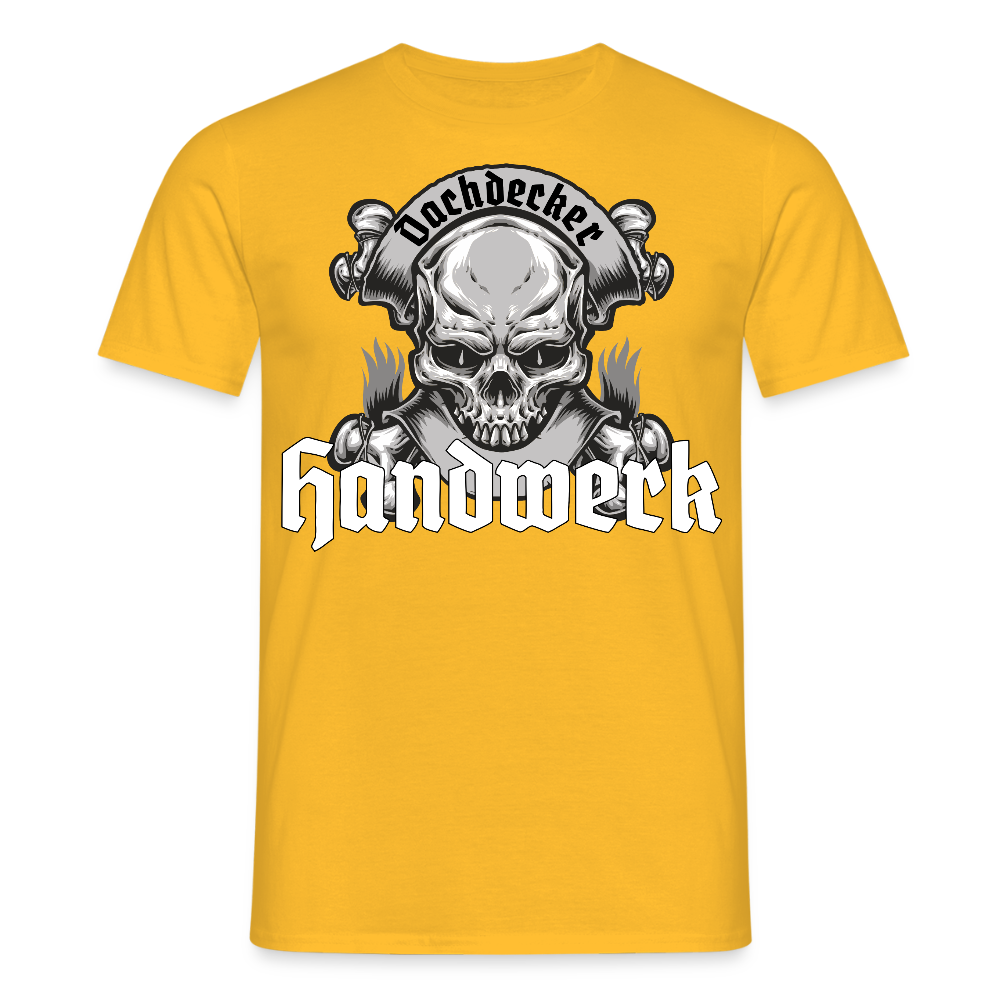 Unisex T-Shirt "Skull-Dachdecker" Gelb Männer T-Shirt