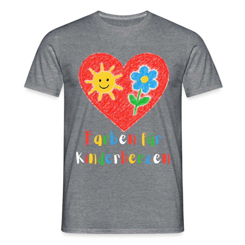 Unisex T-Shirt "Farben für Kinderherzen" Graphit meliert Männer T-Shirt