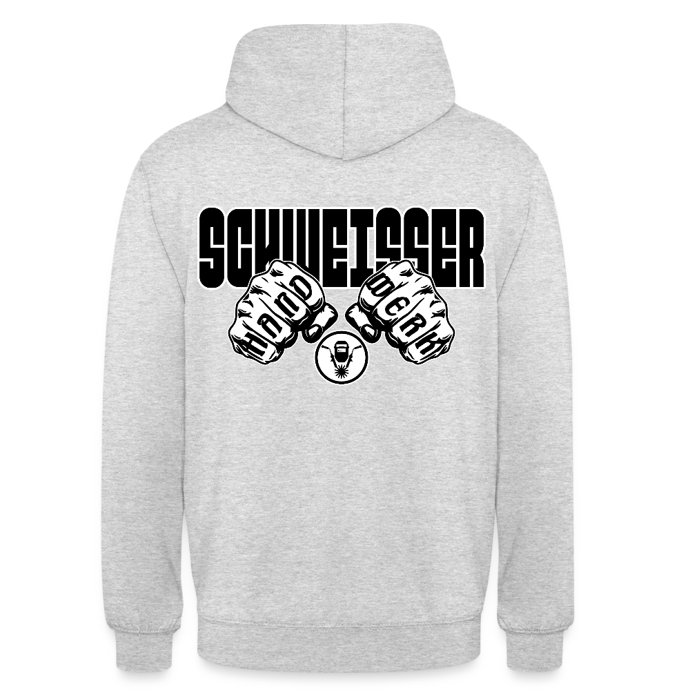 Unisex Hoodie "Schweisser" (beidseitig bedruckt) Hellgrau meliert Unisex Hoodie