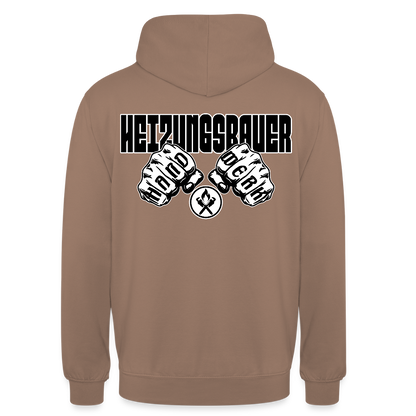 Unisex Hoodie "Heizungsbauer" (beidseitig bedruckt) Mokka Unisex Hoodie