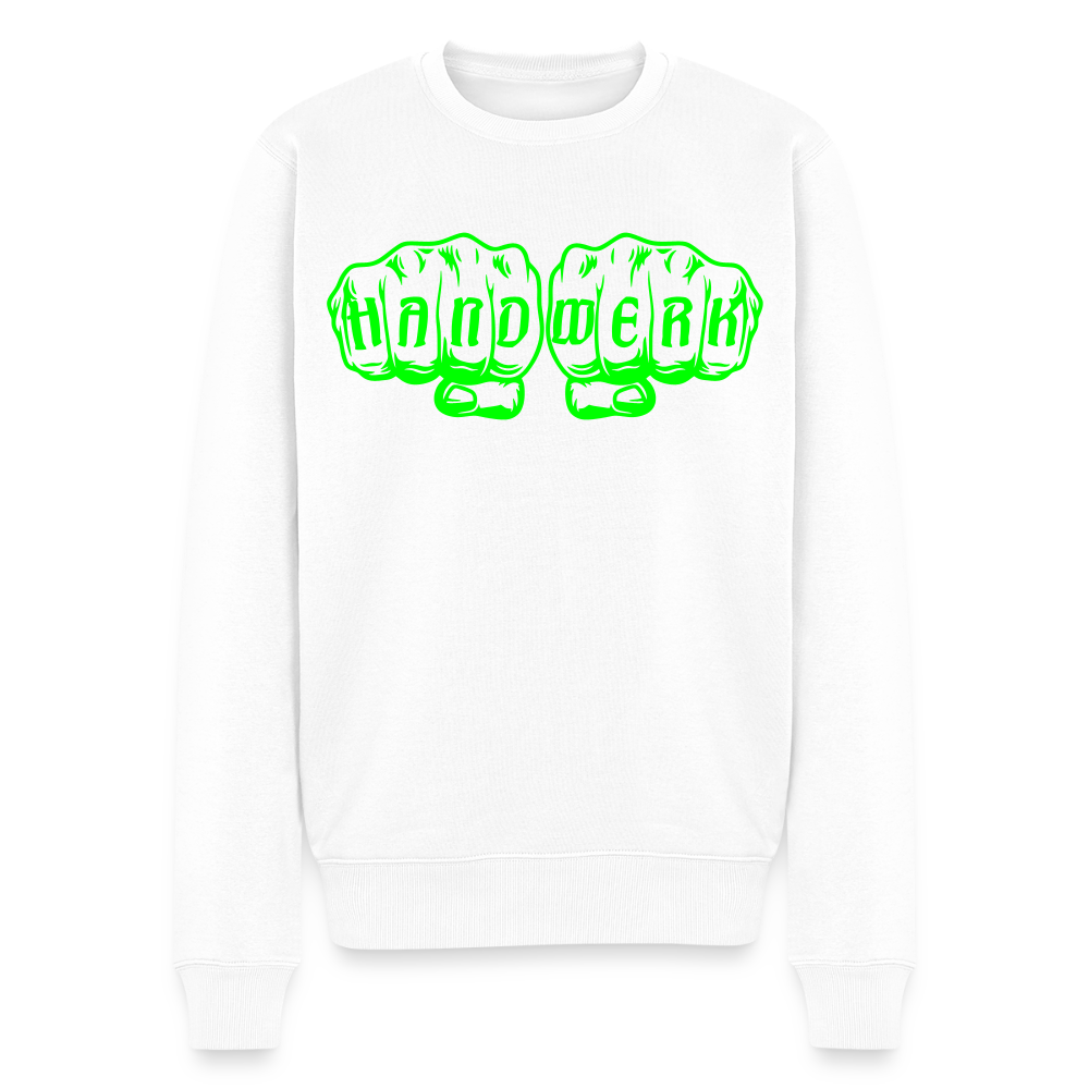 Unisex Premium Pullover "Schweisser" neongrün Weiß Männer Premium Pullover
