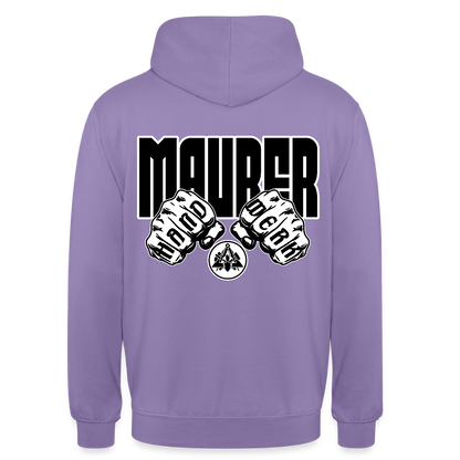 Unisex Hoodie "Maurer" (beidseitig bedruckt) Lavendel Unisex Hoodie