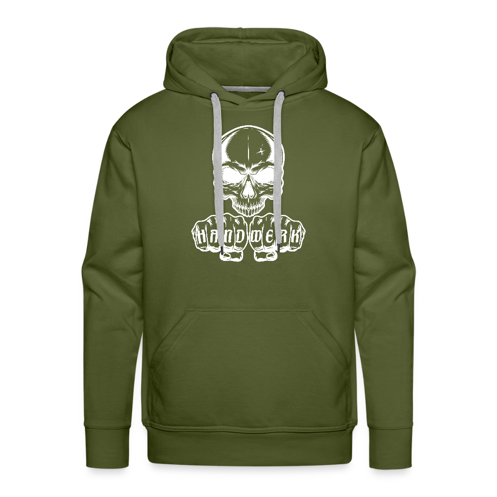 Männer Premium Hoodie "Skull-Handwerk" Olivgrün Männer Premium Hoodie