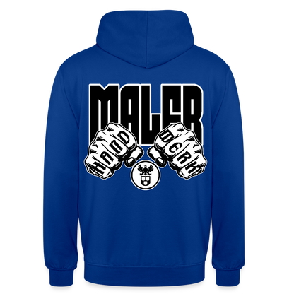 Unisex Hoodie "Maler" (beidseitig bedruckt) Royalblau Unisex Hoodie