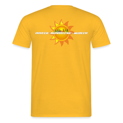 Unisex T-Shirt "Radio-Sunshine-Musik" (beidseitig bedruckt) Gelb Männer T-Shirt