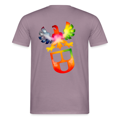 Unisex T-Shirt "Maler" (beidseitig bedruckt) - Lilagrau 