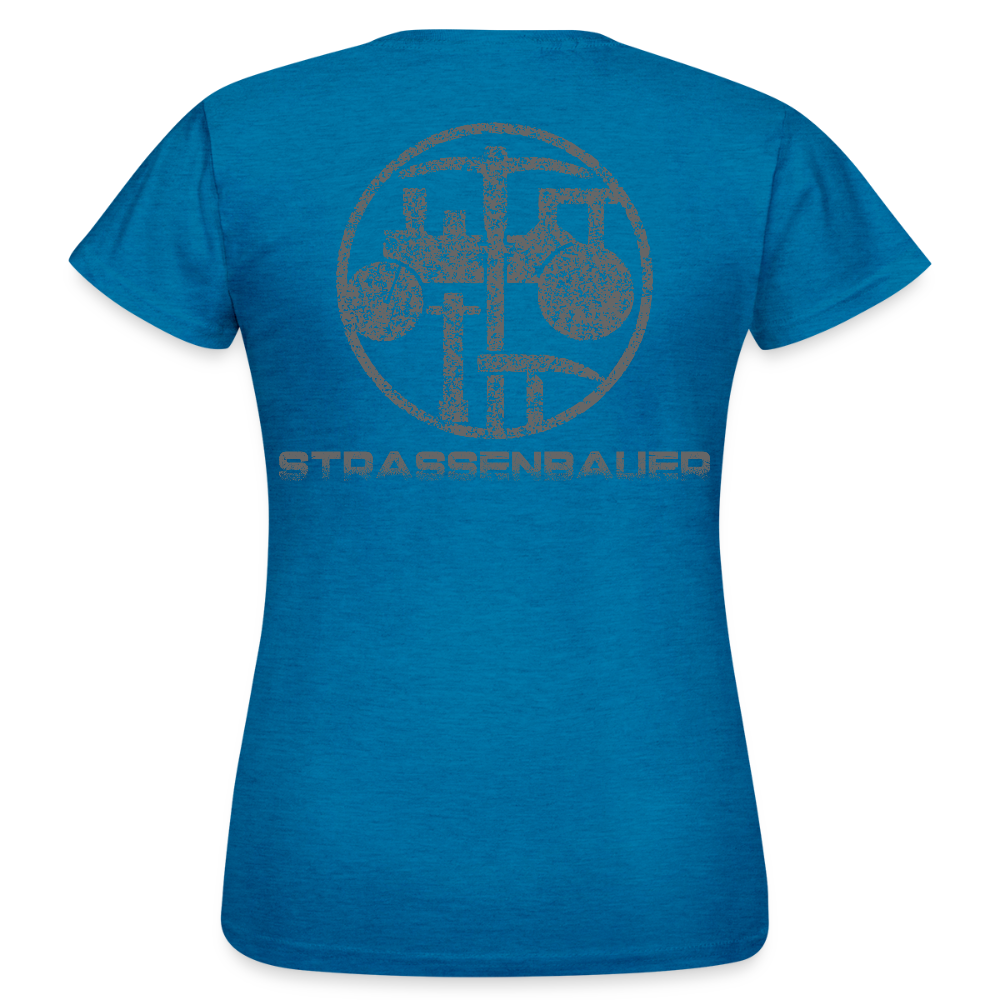 Frauen T-Shirt "Strassenbauer" Antikblaues Saphir meliert Frauen T-Shirt