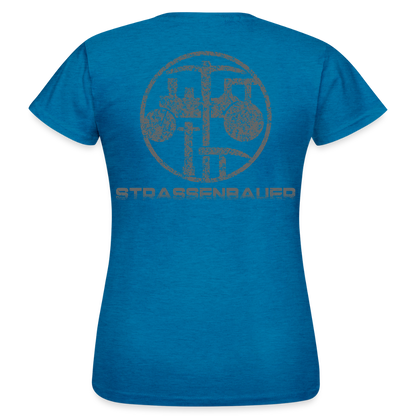 Frauen T-Shirt "Strassenbauer" Antikblaues Saphir meliert Frauen T-Shirt