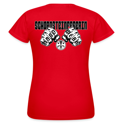 Frauen T-Shirt "Schornsteinfegerin" (beidseitig bedruckt) Rot Frauen T-Shirt