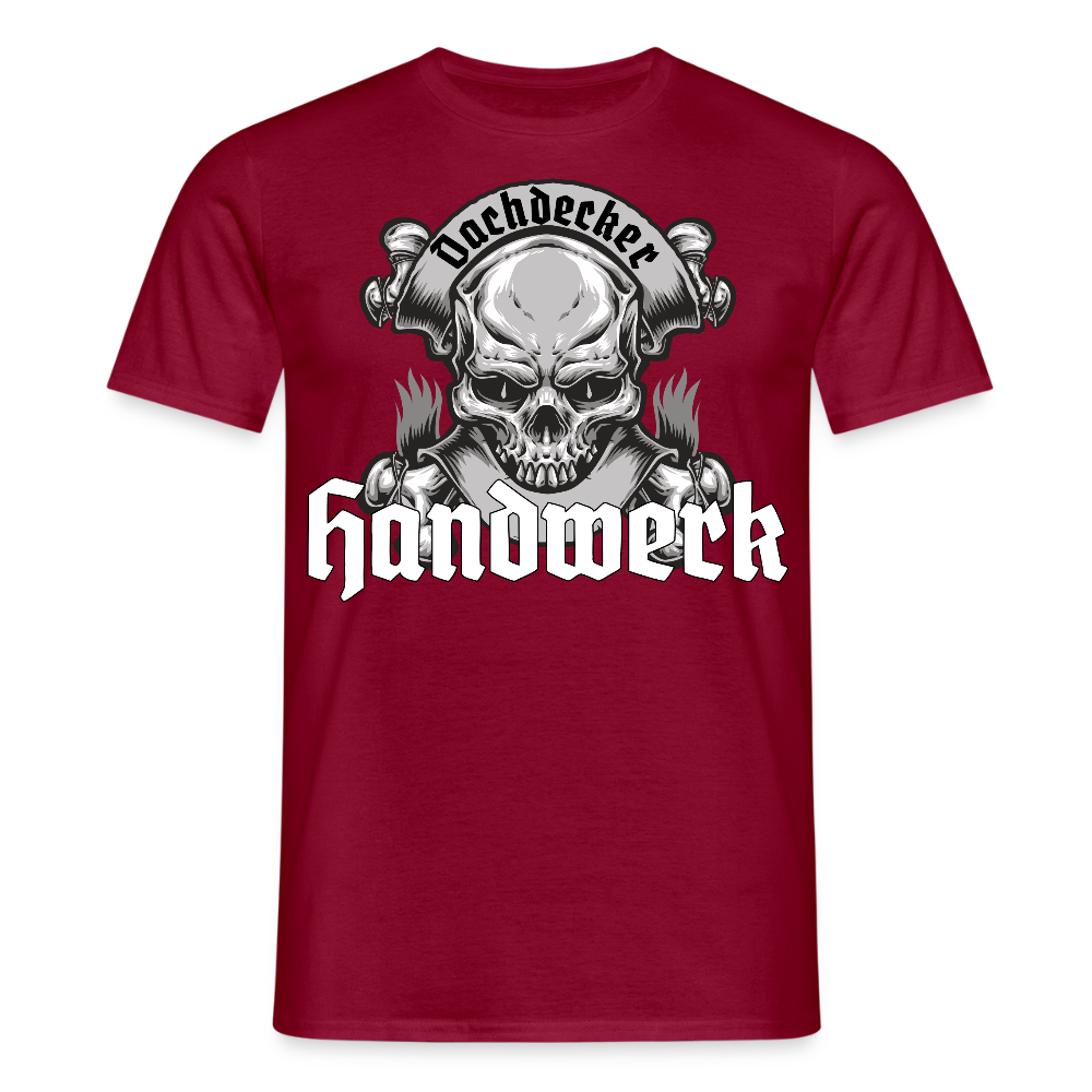 Unisex T-Shirt "Skull-Dachdecker" Ziegelrot Männer T-Shirt
